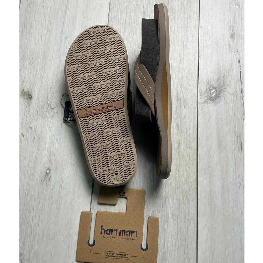 Hari Mari Fields Flip Flops Stone Men Size 10 New With Tags
